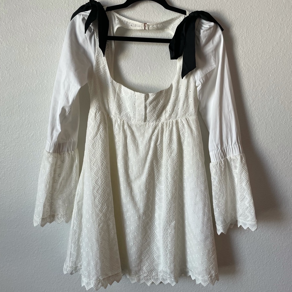 For Love & Lemons Charlotte Eyelet Babydoll Dress NWT